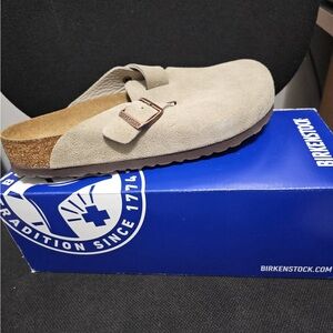 Birkenstock Tan Suede Clogs